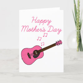 Cartão De Agradecimento Guitarrista Dia de as mães Acústico