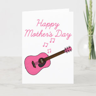 Cartão De Agradecimento Guitarrista Dia de as mães Acústico
