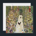 Cartão De Agradecimento Gustav Klimt - Caminho do Jardim com Galinhas<br><div class="desc">Caminho do Jardim com Galinhas - Gustav Klimt,  Petróleo na Canvas,  1916</div>