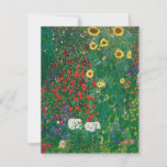 Cartão De Agradecimento Gustav Klimt - Jardim de Fazenda com Girassóis<br><div class="desc">Gustav Klimt - Jardim de Fazenda com Girassóis</div>