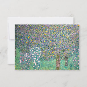 Cartão De Agradecimento Gustav Klimt - Roseiras sob as Árvores