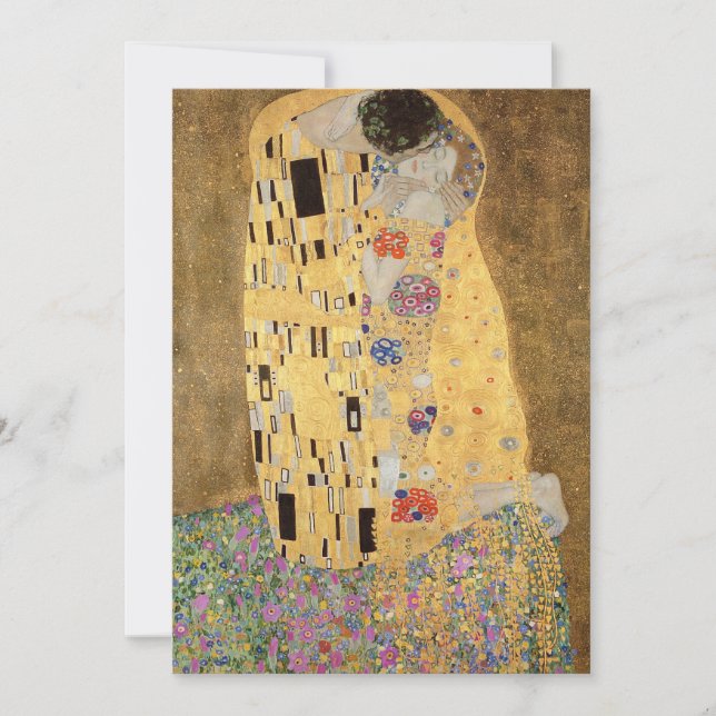 Cartão De Agradecimento Gustav Klimt | The Kiss, 1907-08 (Frente)