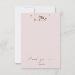 Cartão De Agradecimento Gymnastics Rosa Tumbindo Aniversário Obrigado