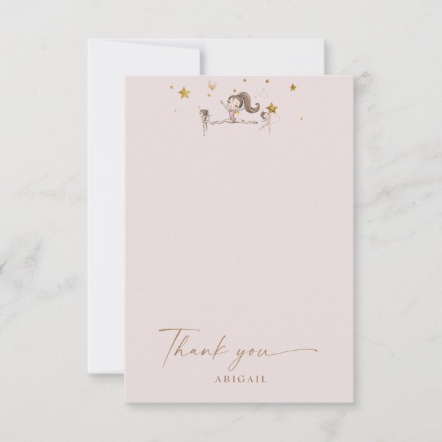 Cartão De Agradecimento Gymnastics Rosa Tumbindo Aniversário Obrigado (Frente)