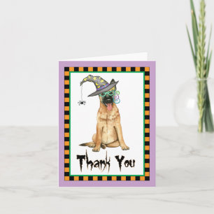 Cartão De Agradecimento Halloween Belga Malinois Obrigado