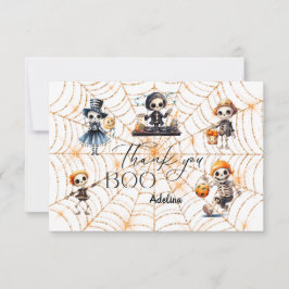 Cartão De Agradecimento Halloween Boo Spooky Skeletons Chá de fraldas