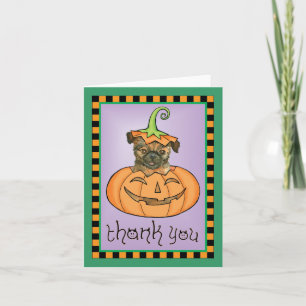 Cartão De Agradecimento Halloween Bruxelas Griffon Muito Obrigado