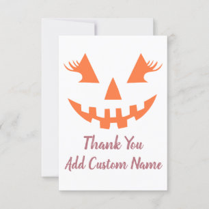 Cartão De Agradecimento Halloween da Girly Jack O Lanterna Pumpkin Persona