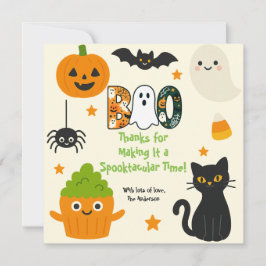 Cartão De Agradecimento Halloween editável - Pequeno monstro -