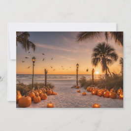 Cartão De Agradecimento Halloween em Twilight no Beach Notecard