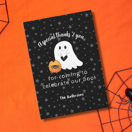 Cartão De Agradecimento Halloween Ghost Little Boo Segundo Aniversário