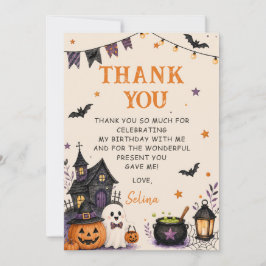 Cartão De Agradecimento Halloween Ghost Spooky Birthday Party 