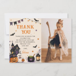 Cartão De Agradecimento Halloween Ghost Spooky Birthday Party Photo