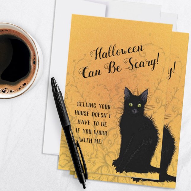 Cartão De Agradecimento Halloween Pode Ser Imobiliário Assustador (Personalized Halloween Real Estate Marketing Card)