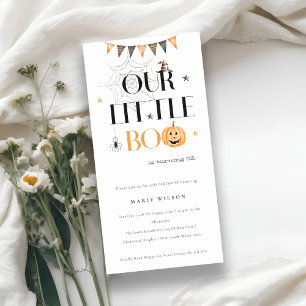 Cartão De Agradecimento Halloween Pumpkin Little Boo Aniversário de crianç