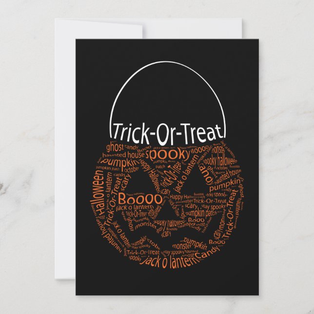 Cartão De Agradecimento Halloween Pumpkin Typografia Orange Black (Frente)