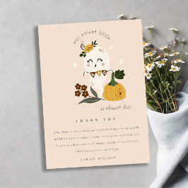 Cartão De Agradecimento Halloween Rubor Fantasma Pequeno Boo Qualquer Idad