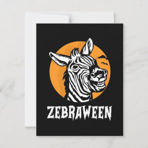 Cartão De Agradecimento Halloween Zebra