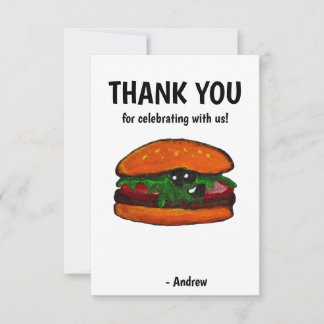 Cartão De Agradecimento Hamburger Obrigado