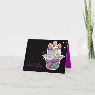 Cartão De Agradecimento HAMSA BEAUTY Bat Mitzvah Folded Thank You Card