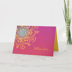 Cartão De Agradecimento HAMSA HAND Red Orange Bat Mitzvah Thank You Card