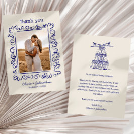 Cartão De Agradecimento Hand Drawn Doodles Wedding