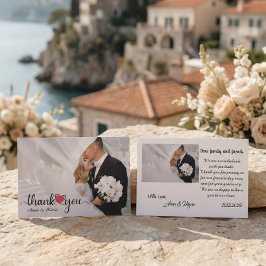 Cartão De Agradecimento Hand Drawn Sketch Heart Photo Overlay