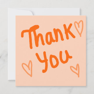 Cartão De Agradecimento Hand-Lettered Orange Thank You Card