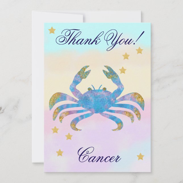 Cartão De Agradecimento Hand-Painted Cancer Birthday Thank You (Frente)