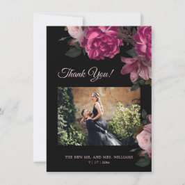 Cartão De Agradecimento Hand Painted Roses Dark Romantic Wedding 