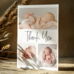 Cartão De Agradecimento Handlettering Script, foto-colagem, chuveiro bebê<br><div class="desc">Personalize esta letra de escrita de anotações, Minimalista no chuveiro do bebê, obrigado cartas com lindas fotos do seu bebê. Agradeço à sua família e amigos que lhe deram o seu amor e apresentam o seu novo bebê com imagens que podem acalmar durante muitos anos à medida que o bebê...</div>