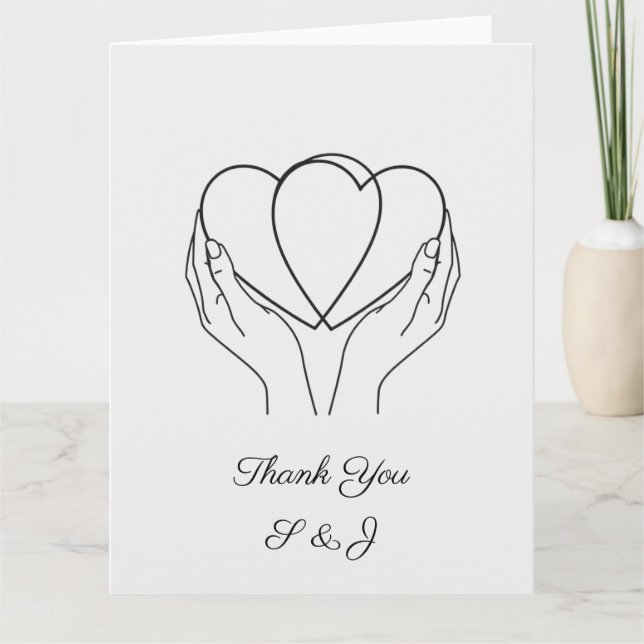 Cartão De Agradecimento Hands Wedding Thank You Card (Frente)