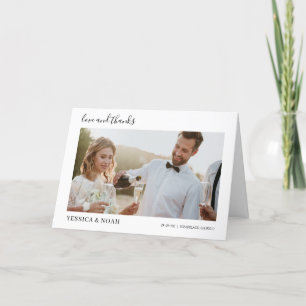 Cartão De Agradecimento Handwriiten Script 6-Foto de casamento simples mod