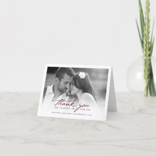 Cartão De Agradecimento Handwrite Script Classy Wedding Thank You Card