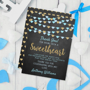 Cartão De Agradecimento Hang Love Hearts Little Sweetheart Aniversário