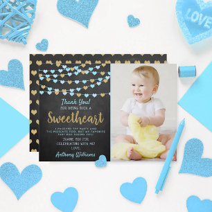 Cartão De Agradecimento Hang Love Hearts Little Sweetheart Aniversário