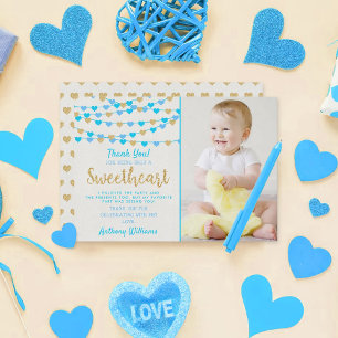 Cartão De Agradecimento Hang Love Hearts Little Sweetheart Aniversário