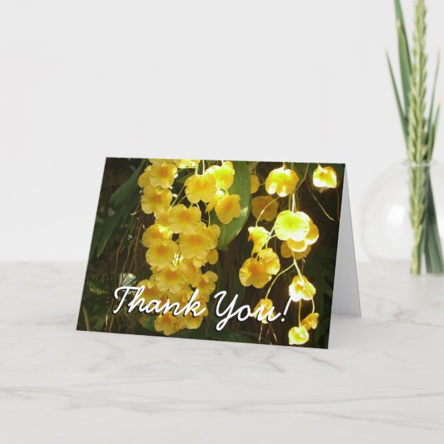 Cartão De Agradecimento Hanging Yellow Orchids Tropical Flowers (Frente)