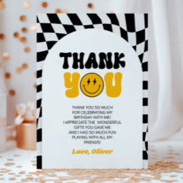 Cartão De Agradecimento Happy Dude Retro Arch Birthday Party