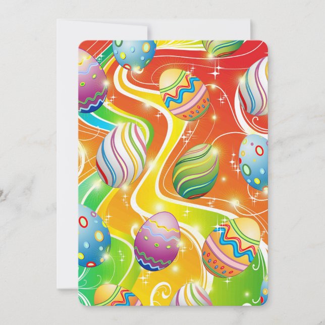 Cartão De Agradecimento Happy Easter Eggs Festive Pattern (Frente)