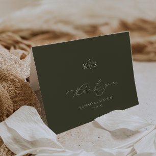 Cartão De Agradecimento HARMONY Olive Wedding Photo