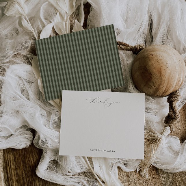 Cartão de Agradecimento HARMONY Verde Oliva (Criador carregado)