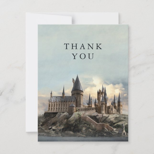 Cartão De Agradecimento Harry Potter Castelo de Hogwarts Obrigado (Frente)