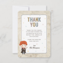 Cartão De Agradecimento Harry Potter Chibi Ron Weasley Mágico Chá de Bebê