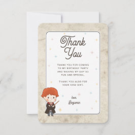 Cartão De Agradecimento Harry Potter Chibi Ron Weasley Mago Aniversário