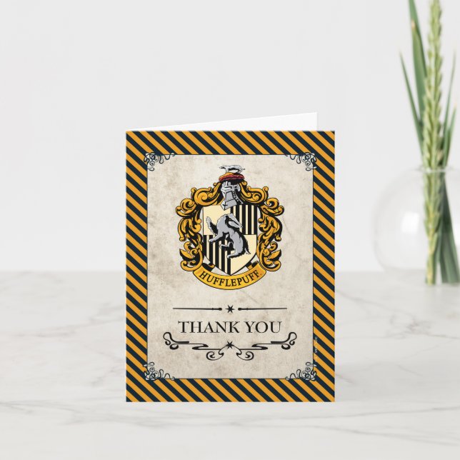 Cartão De Agradecimento Harry Potter | Hufflepuff Obrigado (Frente)