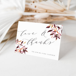 Cartão De Agradecimento Harvest Foliage Wedding Obrigado