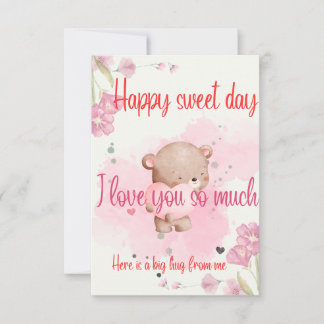 Cartão De Agradecimento Have a Sweet Day My Love – Romantic Pink Greeting 