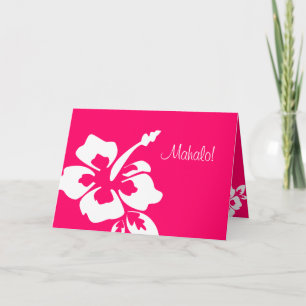 Cartão De Agradecimento Hawaiian Wedding Thank You Cards Hibiscus pink
