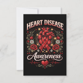 Cartão De Agradecimento Heart Disease Awareness